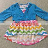 2017 Hot Sale Cotton Children Girl Dress Childrens Clothing Chevron Dress thumbnail-1