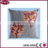 Indian Flower Embroidery Design Linen Cushion Cover Fabric thumbnail-4