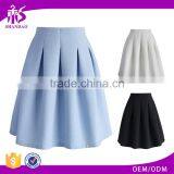 2016 Guangzhou Shandao Factory Summer New Arrivals Casual Pleated Blue High Waist Half Chiffon Lady Skirt thumbnail-1