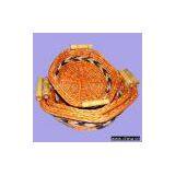 Rattan Basket With Bamboo Handle thumbnail-1