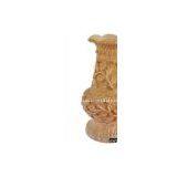 Hand Carved Wooden Vase Jungle Work India Fair Trade Art thumbnail-1