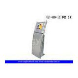 Customizable Information Touch Screen Kiosk Stand , Two Stainless Steel Poles