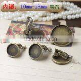 12-16mm Round Cabochon Bezels Antique Bronze Tray Settings Earrings Blank Base For Jewelry DIY thumbnail-1