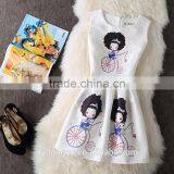 Bike Girl Rosy r Women Printed A Line Dress/sym Rose Multi Design Sleeveless A Line Dress Skirt