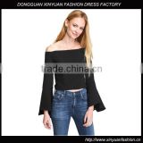 Latest Fashion Blouse Design Long Sleeve Off-Shoulder Blouses,Latest Long Tops Designs Girls Black Long Sleeve Blouses and Tops