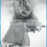 Wholesale 2017 New Design Lady's Fashionable Natural Linen Scarf thumbnail-2