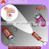 Plastic Gift Beer Drink Promotion Can Shape LED Project Keyring