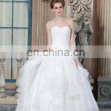 New Collected Simple Beaded Open back Sweetheart Neckline Organza Alibaba Wedding Dress Bridal