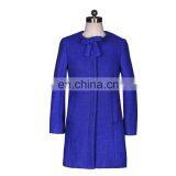 Latest Fashion Bow Collar Long Sleeve Women Winter Coat