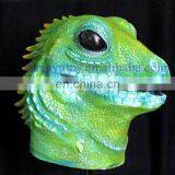 2013 The highest selling mardi gras DIY Design Latex Adult Size Fashion Realistic Colorful Latex Green lizard mask