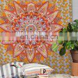 Indian Yellow Mandala Hippy Bohemian Tapestry Throw Cotton Handmade Wall Hanging Bedsheet Bedspread thumbnail-1