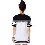 Factory Wholesale OEM Service Monochrome Baseball Loose Long T-Shirt Dress thumbnail-2
