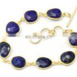 Lapis Bezel Set Gemstone Bracelet/2015 Fashion Jewelry Bracelet & Bangle/New Arrival 2015 Gemstone Bangle and Bracelet thumbnail-1