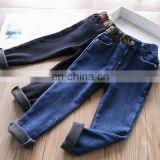 Leopard print half-waist all-in-one cashmere jeans pencil pants girls pants kids