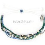 Hot New Many Layers Red Wax Cord Knot Bracelet With Copper Beads for Luck Girl thumbnail-2