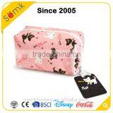 Custom Made Animal Printing Women Pink Pvc Canvas Cosmetic Bag thumbnail-4