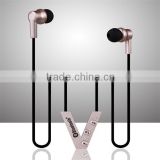 V style long range bluetooth wireless headset with metal texture for cellphones