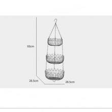 High Quality Wire With Coating 3 Tier Metal Fruit Basket Detachable Kitchen Storage Baskets thumbnail-4