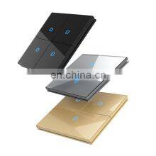 Gold Gray Black Tempered Glass Panel Child Protection Design Electrical Switch Socket Panel 10A/16A 250V