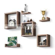 Кубические плавающие полки. Декоративные деревянные настенные полки