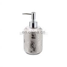 Elegant Silver Design 6pcs Relief Hand Painted Ceramic Bathroom Accessory Sets With Soap Dispenser Toilet Brush thumbnail-4