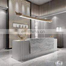 Company Reception Desk Marble Hall Commercial Office Service Desk Welcome Desk thumbnail-4