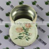 round bulging shape candle tin box