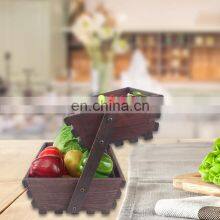 Nature Wood Fruit Basket 2 Tier Fruit Stand Countertop Fruit Holder For Kitchen thumbnail-4