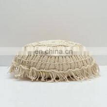 Hot Sale Macrame Decorative Cushion With Tassel Round Sofa Pillow, Bohemian Living, Yoga or Meditation Cushion thumbnail-5