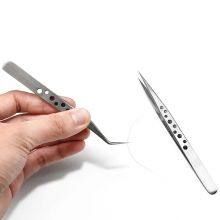 High Precision 9-hole Tweezers Stainless Steel Elbow Tip With Heat Dissipation Hole Mobile Phone Maintenance Tool Tin Planting 9-hole Tweezers thumbnail-4
