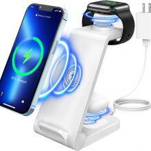 2023 Latest Model Fast 3 in 1 Wireless Charger Stand Dock Foldable Magnetic Quick 23W Support OEM thumbnail-3