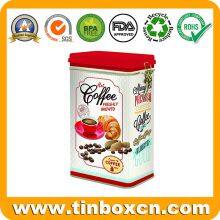 Stylish Round Coffee Tin Can Tin Container With Airtight Lid and Metallic Closure Mechanism thumbnail-2