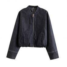 European and American Style Women's Balloon Shaped Denim Pilot Jacket thumbnail-2