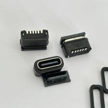 Waterproof TYPE-C 6PIN Mother Seat Vertical Adhesive Board H=6.0mm With Waterproof Ring IPX7 thumbnail-3