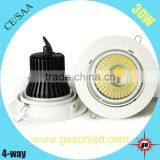 110v/230vAC 50/60Hz Recessed 30W 4-way LED Ceiling Downlight thumbnail-1