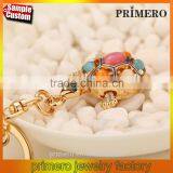 New Creative Gold Plated Animal Keychains Turtle Tortoise Keyrings Opal Key Jewelry