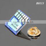 4 Colors Printing With Epoxy Coated Brass Plated Gold Color Emblem Custom Metal Pin Badge thumbnail-2