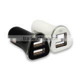 Black White 2 Port USB 5V 4.8A 3.4A 2.4A Dual Car Charger Adapter With Good Quality thumbnail-2