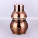 Price of Stainless Steel Antique Golden Calabash Shape Tea Storage Jar China