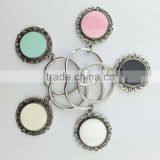 Personalized Vinyl Enamel Disc Filigree Monogram Key Chians thumbnail-4