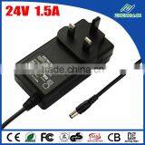 Power-tek Adapter 24V 1.5A AC DC Power Adapter With CE KC SAA Approval thumbnail-1