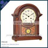 Round Desk Clock for House Decoration Wooden Case White Clock Face High Quality PW1130D thumbnail-1