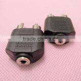 Audio System Black RCA Male to 3.5 Female Connector Adapter