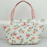 Floral Canvas Shopping Bag, Reusable Shippinmg Bag With Printing Flower thumbnail-1