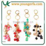Promotional keychain Wholesale Fashion Design Beads and Coin Keychain in Different colour
