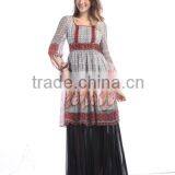 Womes Tunic Blouse Long Sleeve Blouse Chiffon Saree Blouse thumbnail-1