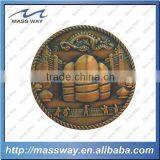 Custom Antique Copper 3D Dragon Shape Commemorative Coin