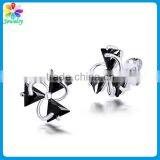 Bulk Knot Black Stone New Model Stud Earring thumbnail-1