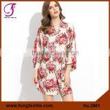 FUNG 2802 Women Floral Wholesale Cotton Robe thumbnail-2