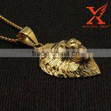 316L Stainless Steel Gold Roar Africa Lion King Head Stong Mens America Gold Pendant Different Types Of Pendant Chains Jewelry thumbnail-3